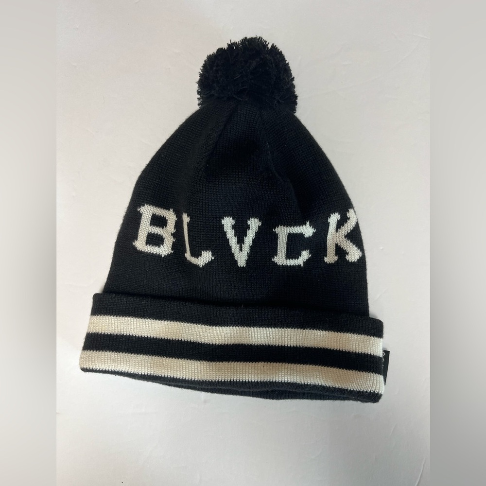 Blvck scale roll puff beanie hat